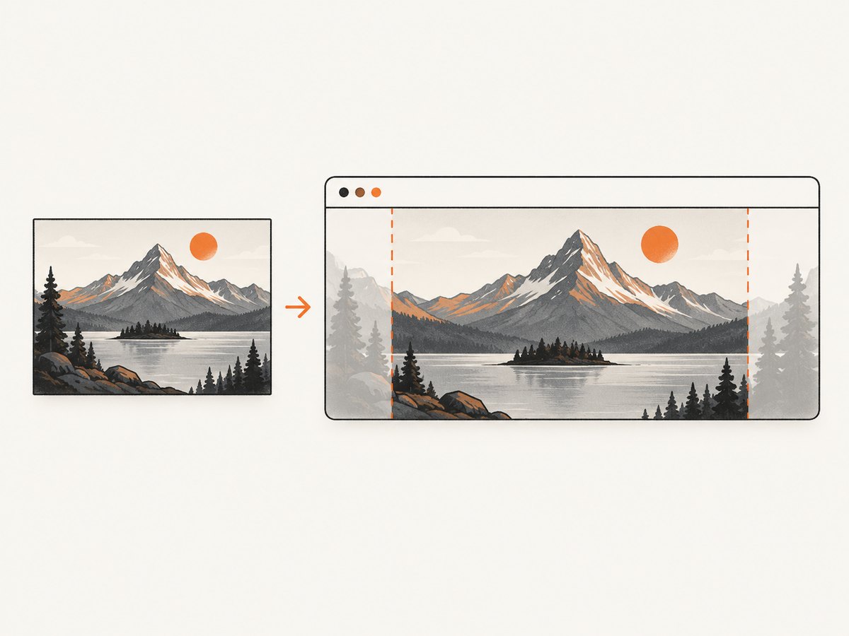 The cover strategy fills the container while cropping edges when aspect ratios differ.