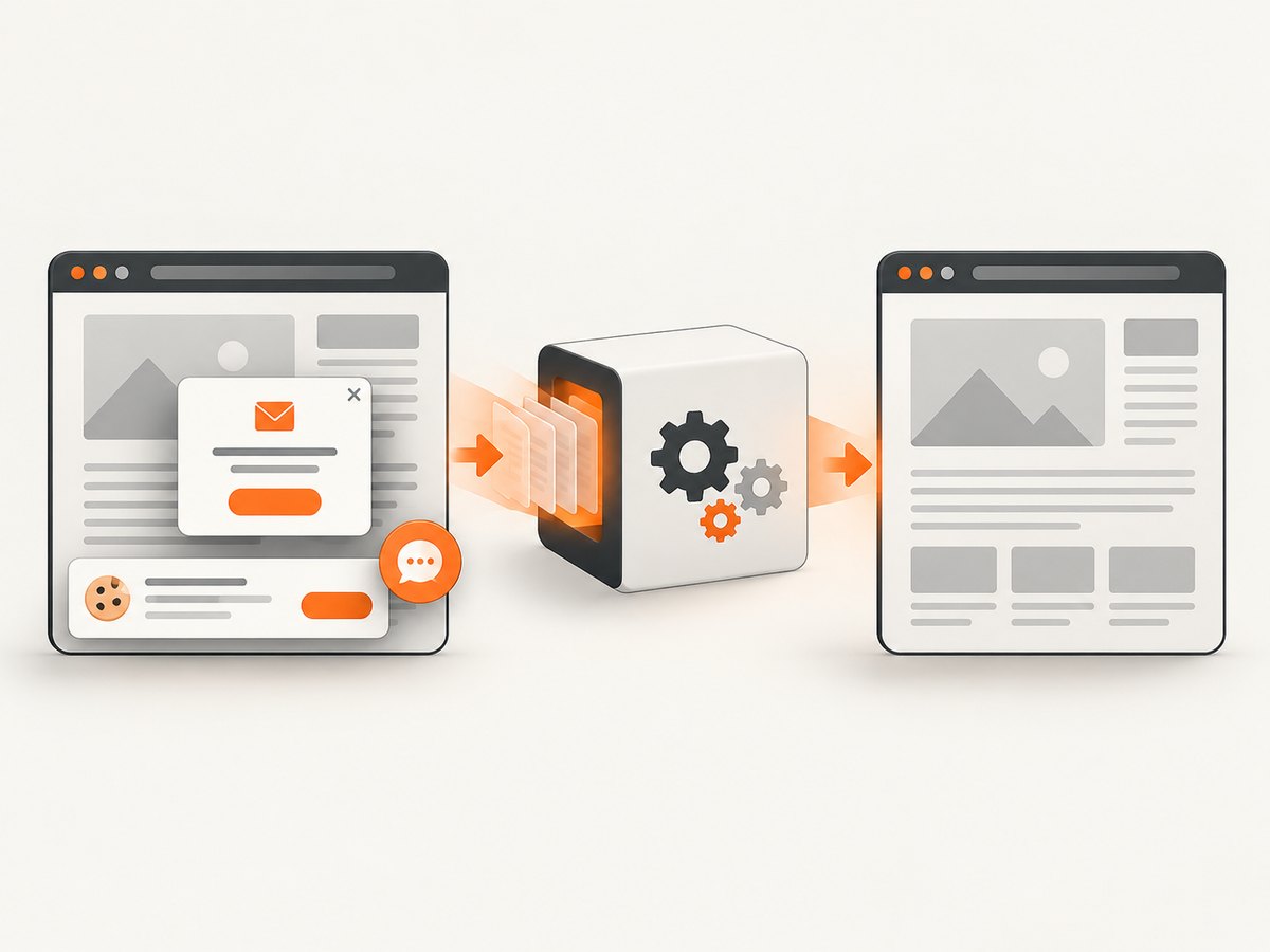 Clean capture removes common overlays before the screenshot is returned.