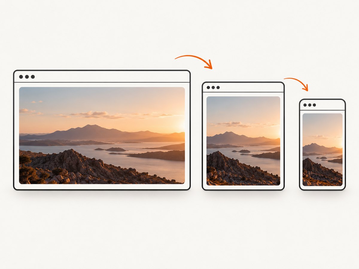 CSS constrains the image to its container while auto height preserves the source ratio.