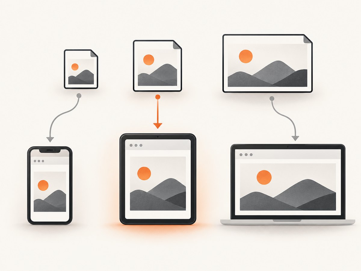 The browser chooses a candidate resource using the slot size and display density.