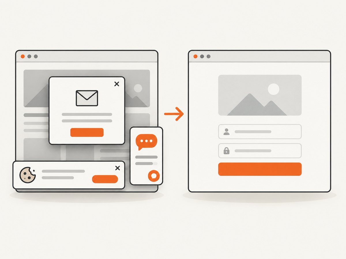 A clean capture keeps overlays from hiding the login layout you need to review.