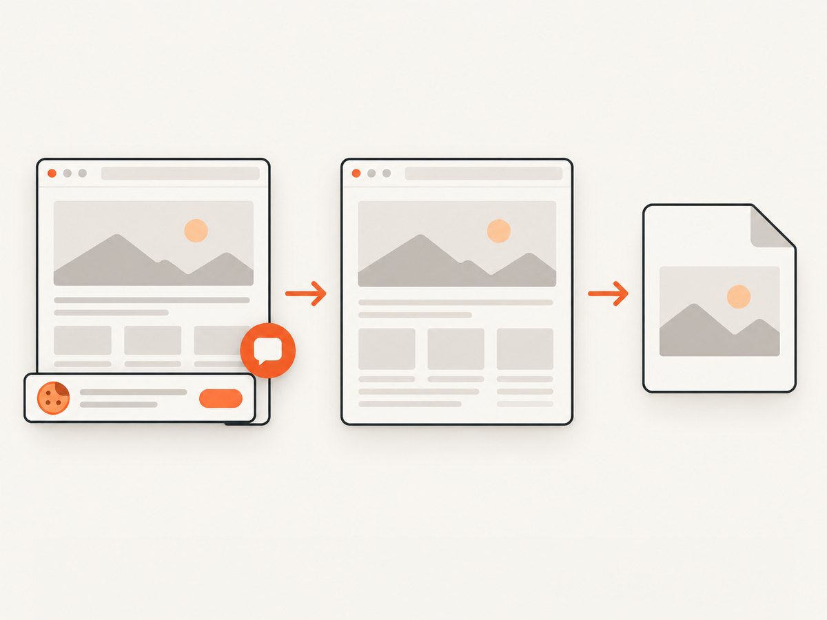 A clean capture removes obstructive overlays before producing the image.