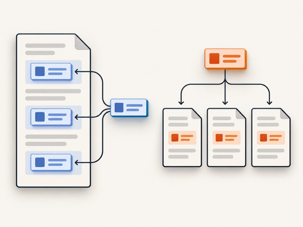 A Partial stays inside one template; a Snippet can be loaded by multiple templates.