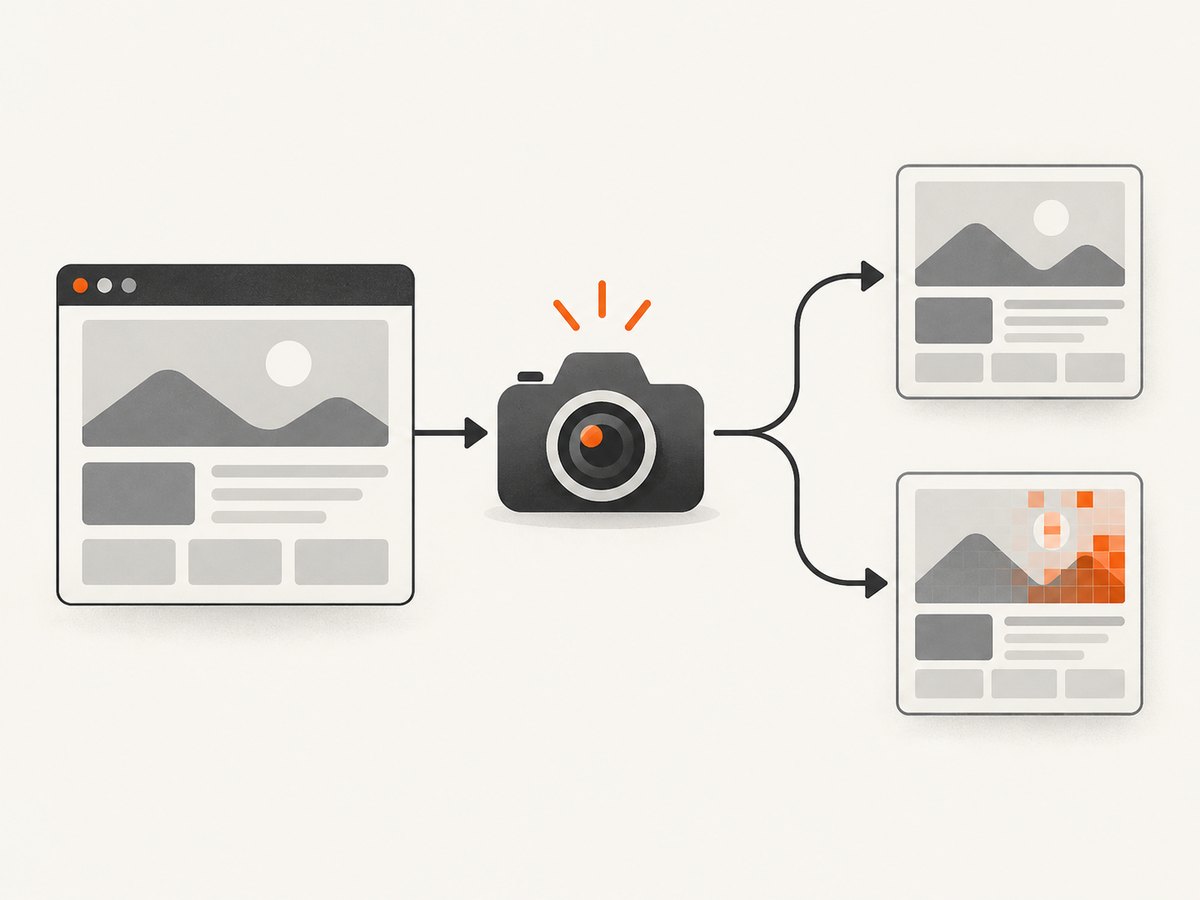 A visual regression check needs a fresh capture to compare with its reusable baseline.