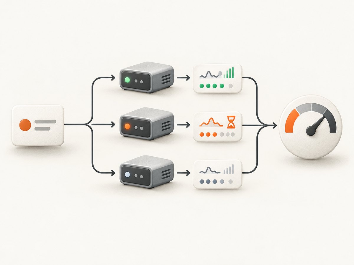 A proxy rotation loop selects an eligible endpoint, observes the result, and updates health state.