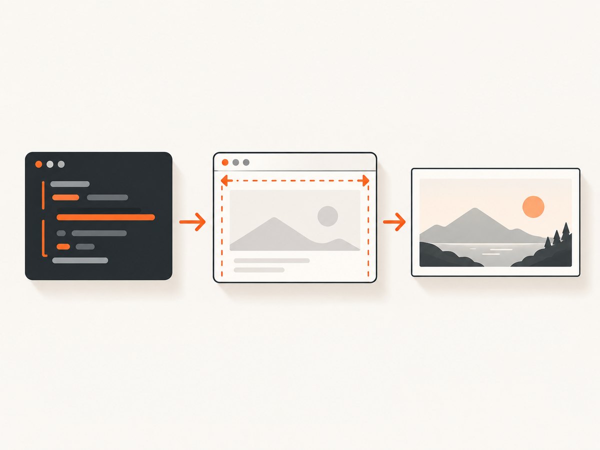 Set the landscape viewport before navigation so the page renders at the intended dimensions.