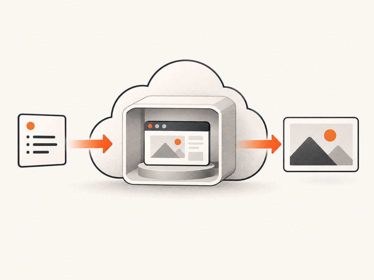 A Cloud Run request starts Chromium, renders a page, and returns the captured output.