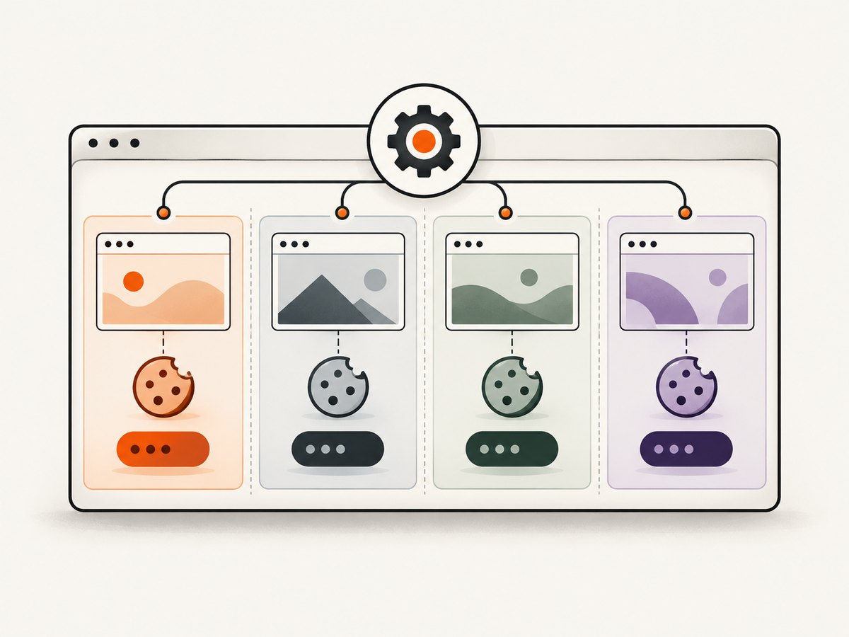 Browser contexts share a process while keeping sessions separate.
