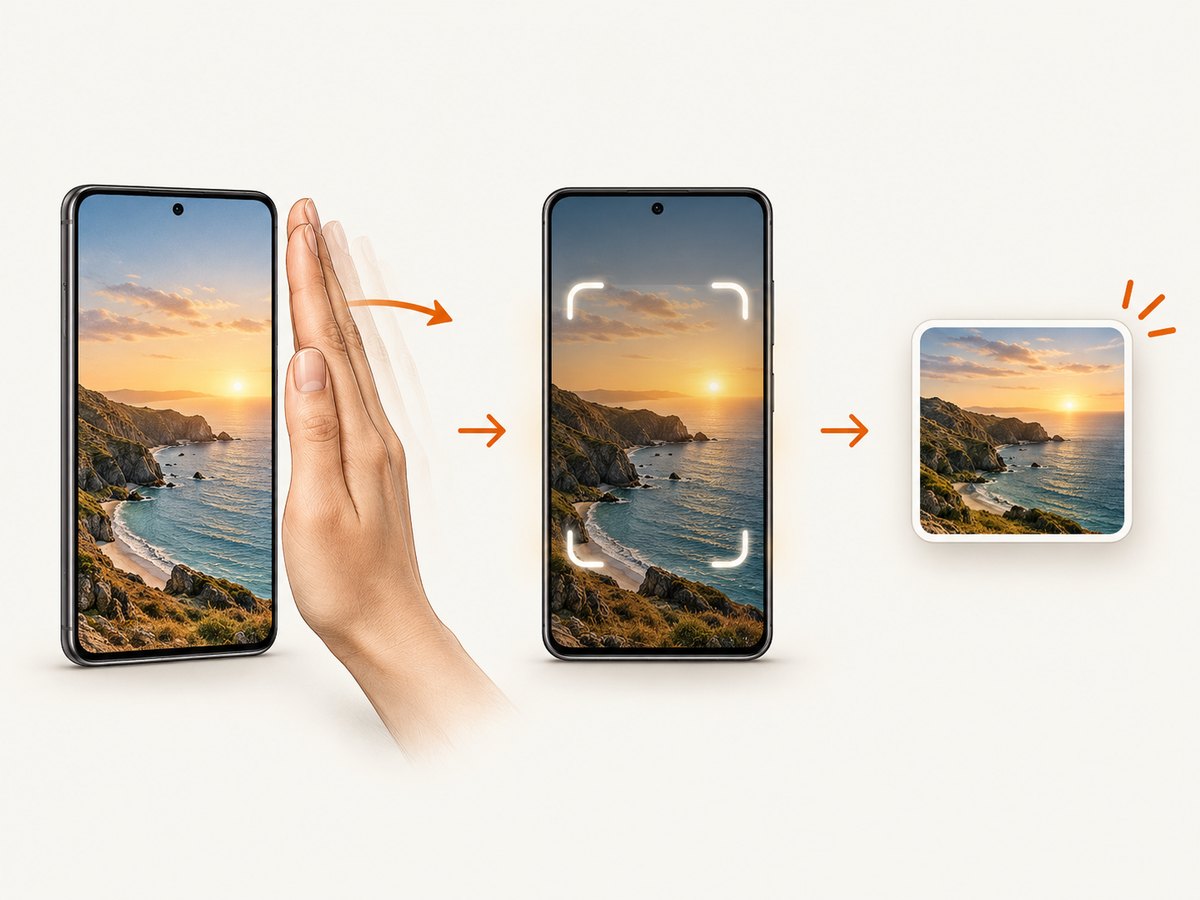 Palm swipe moves across the display and saves the visible screen as an image.