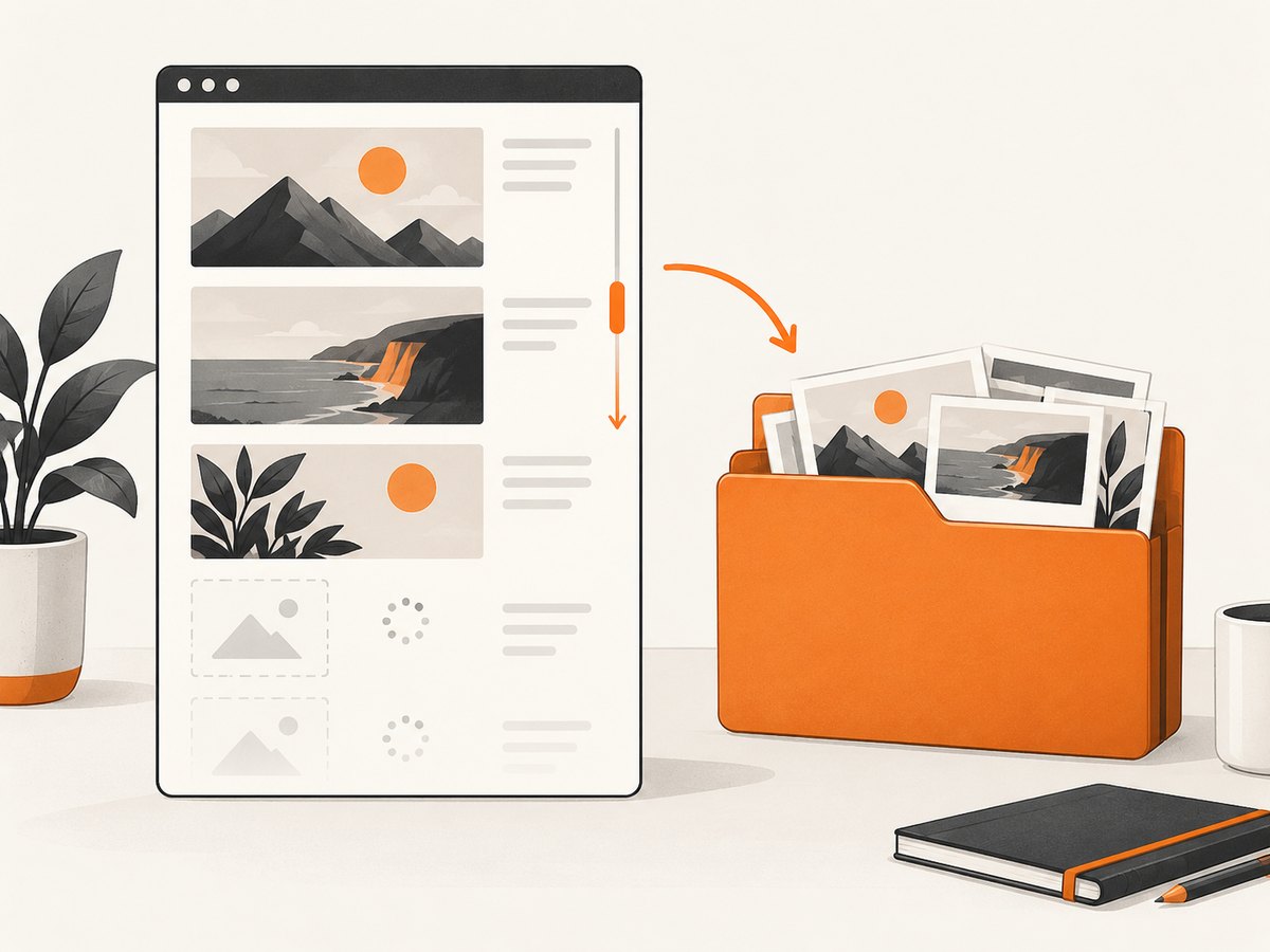 Scroll through lazy-loaded sections before saving so the images are requested and available to the archive.