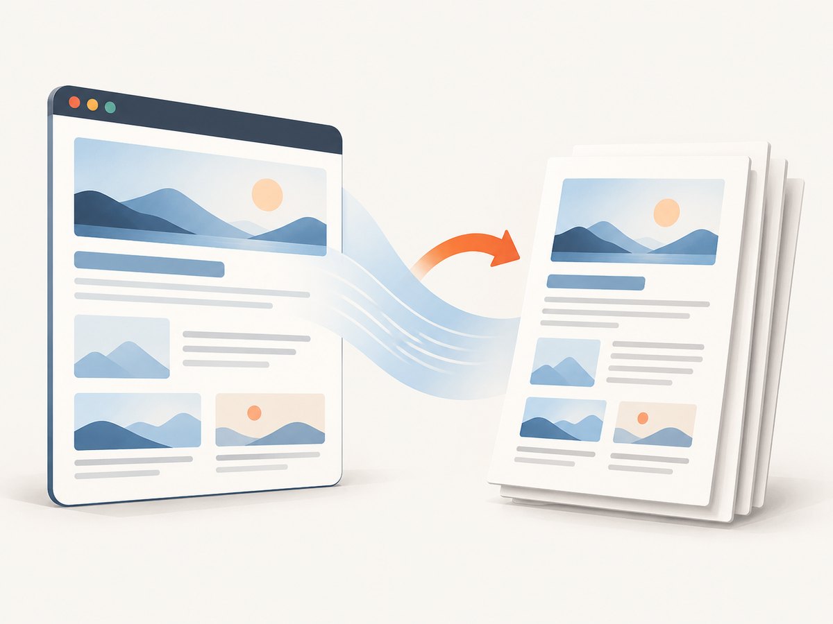 Print-to-PDF creates a document copy; saving a webpage file is a different result.