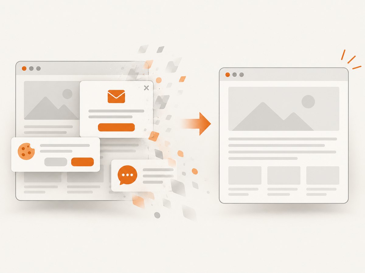 Cleanup before capture prevents consent banners and overlays from covering the saved page.