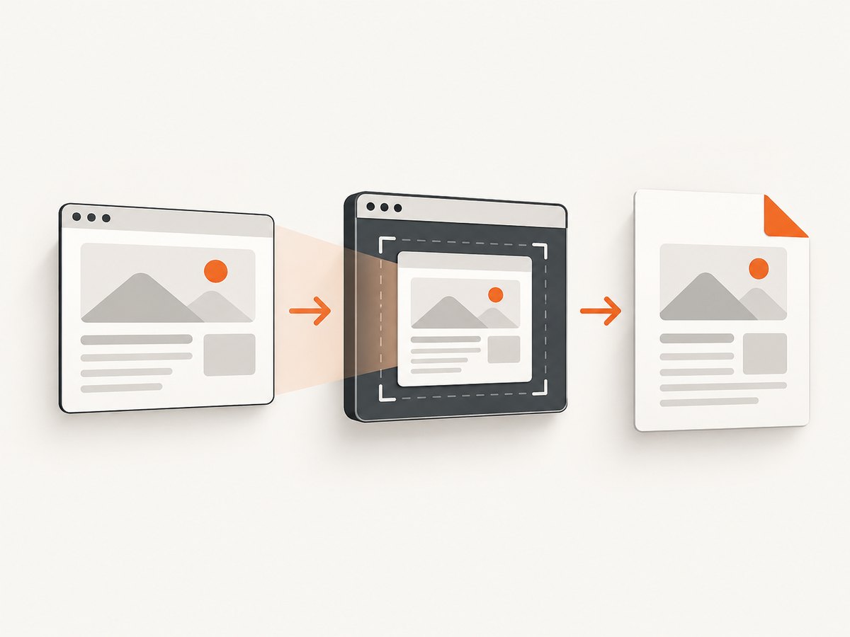 A capture request renders the page, waits for content, and produces a PDF.