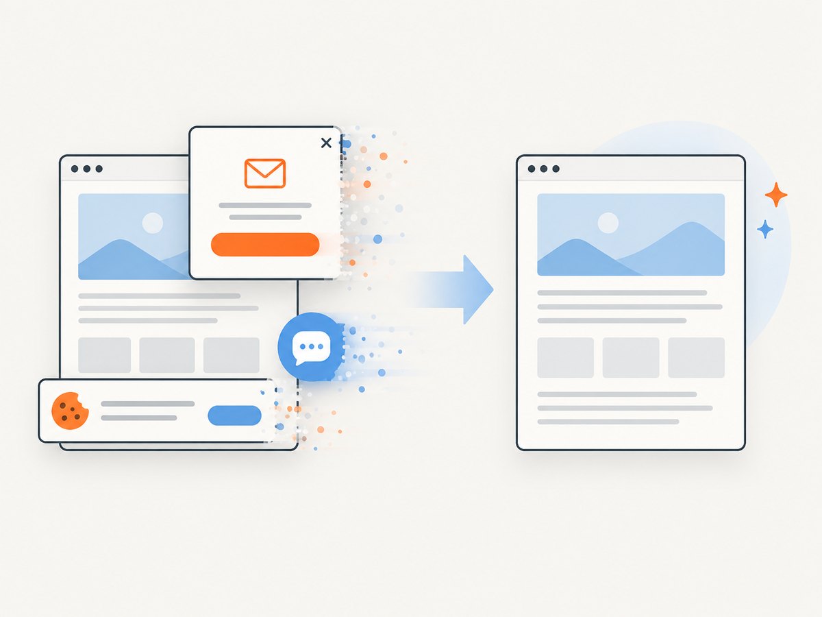 Clean capture removes overlays before the document is generated.
