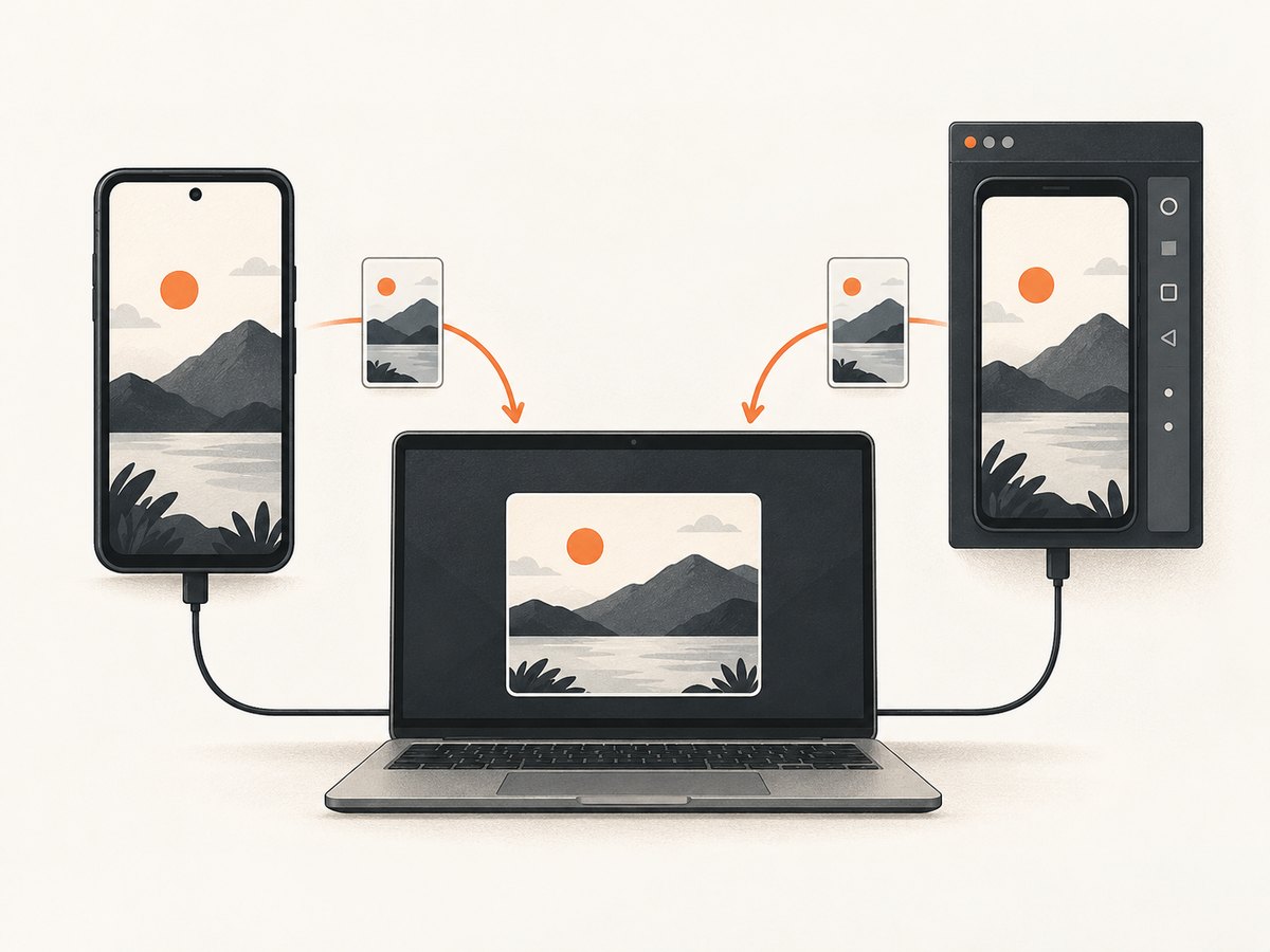 Use an explicit ADB serial when both a phone and emulator are connected.
