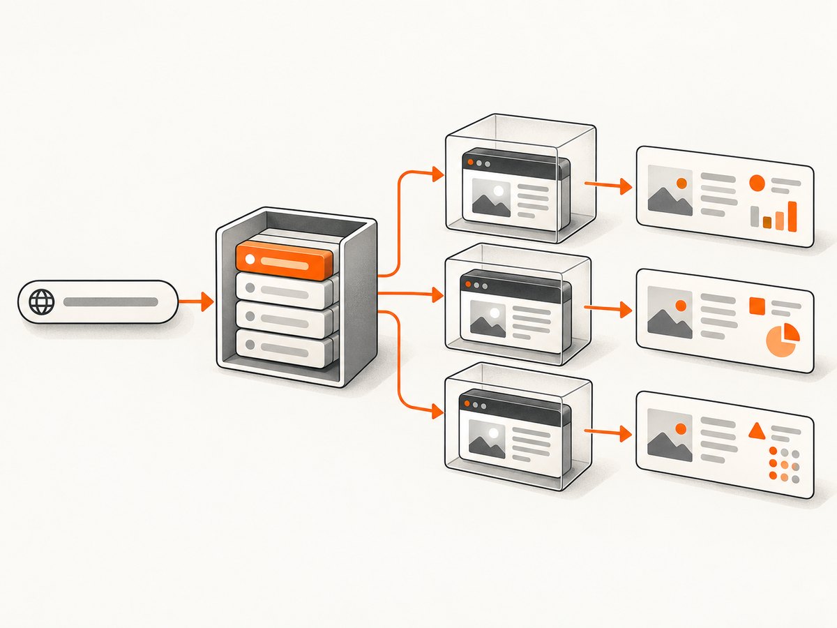 A queue and isolated contexts keep browser scraping predictable as workload grows.