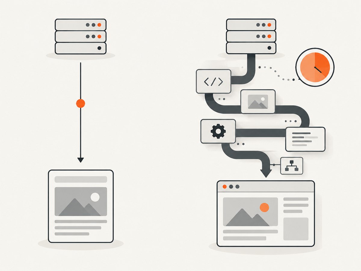Use direct HTTP parsing for static pages and browser rendering when the page needs JavaScript or interaction.