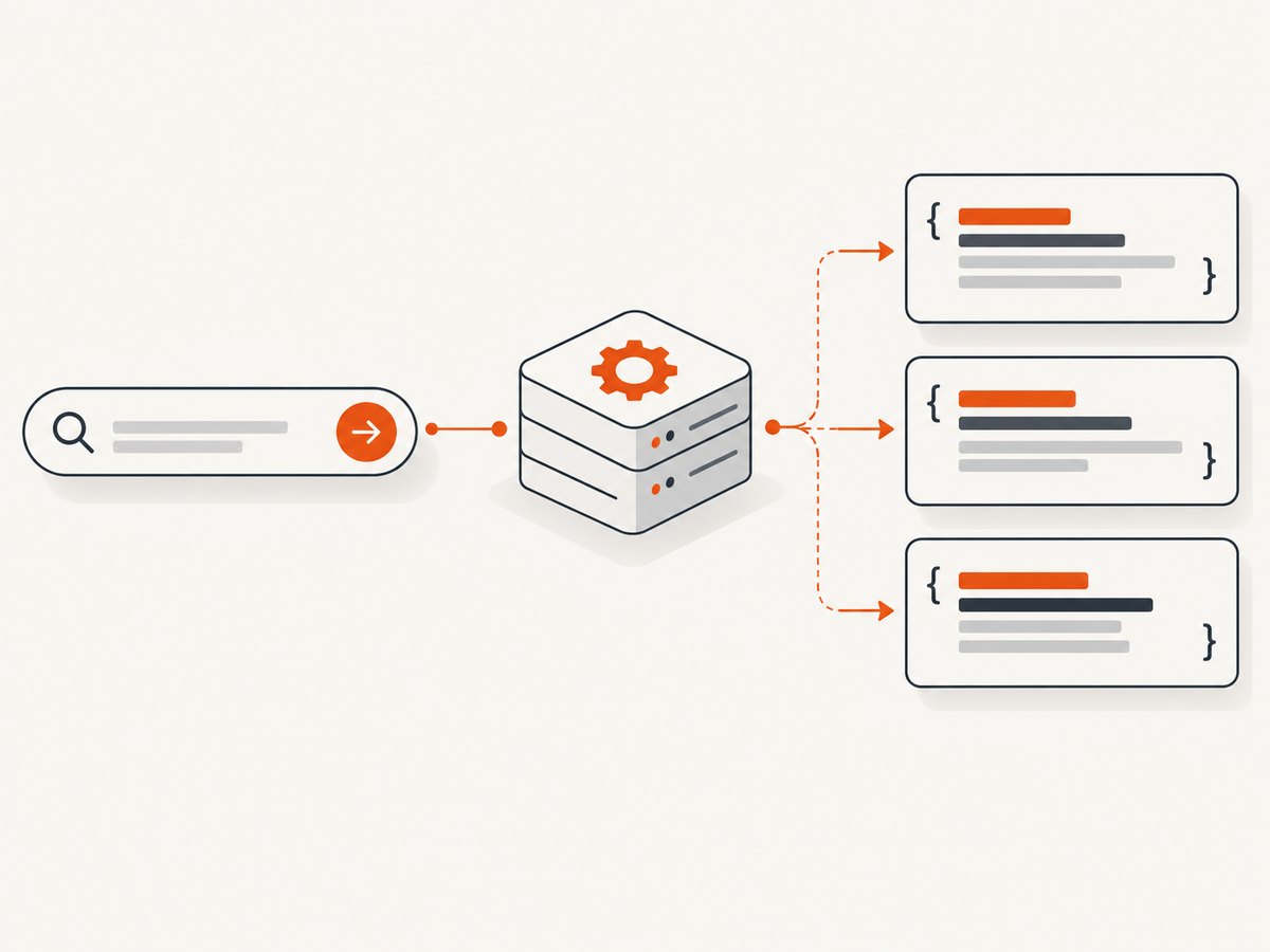 A documented API returns structured search data that applications can parse without depending on consumer-page HTML.