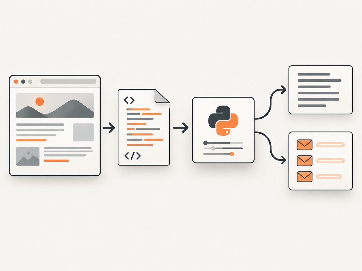 Fetching the response and parsing its HTML are separate steps; each limits what the script can find.