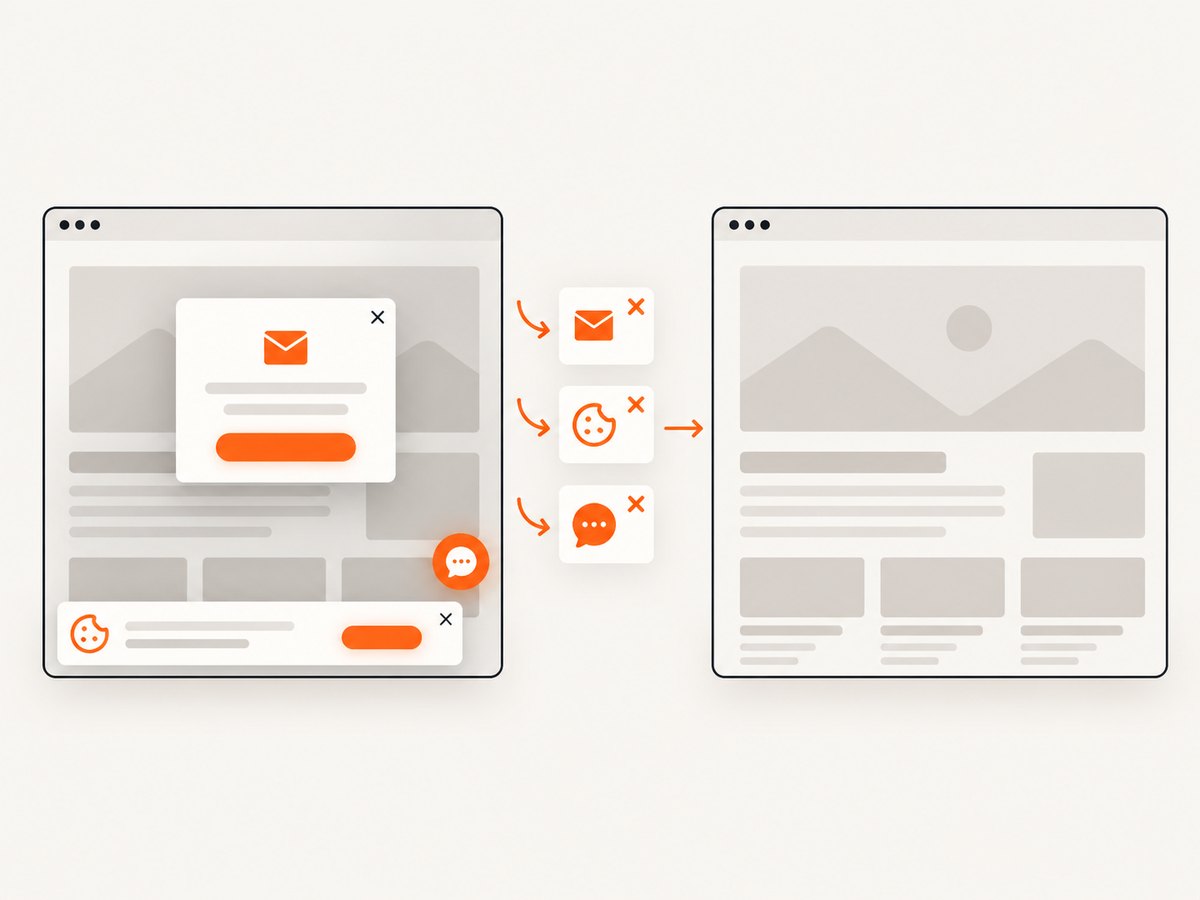 ScreenshotNeo removes common consent and overlay elements before capturing an authorized page.