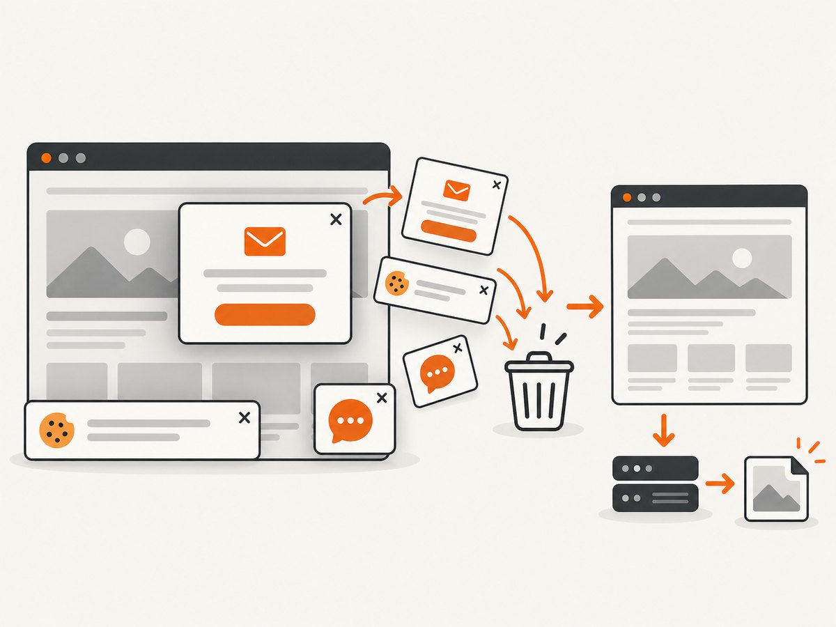 ScreenshotNeo can remove common consent banners, popups and chat widgets before capture.