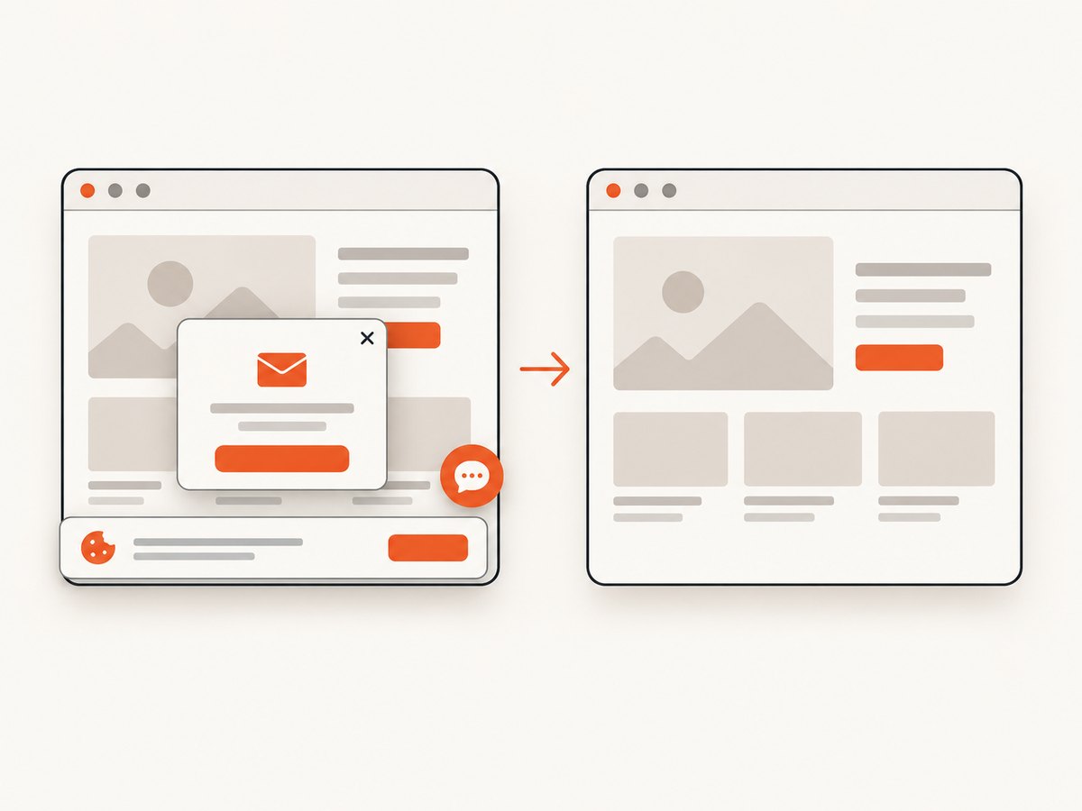 ScreenshotNeo removes common consent and overlay elements before an authorized capture.
