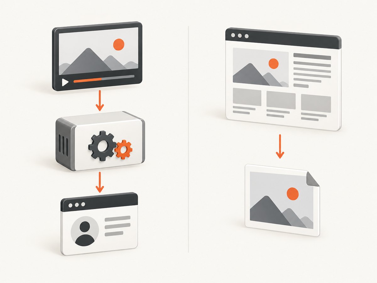 Publishing a Reel and capturing a page screenshot are different operations with different outputs.