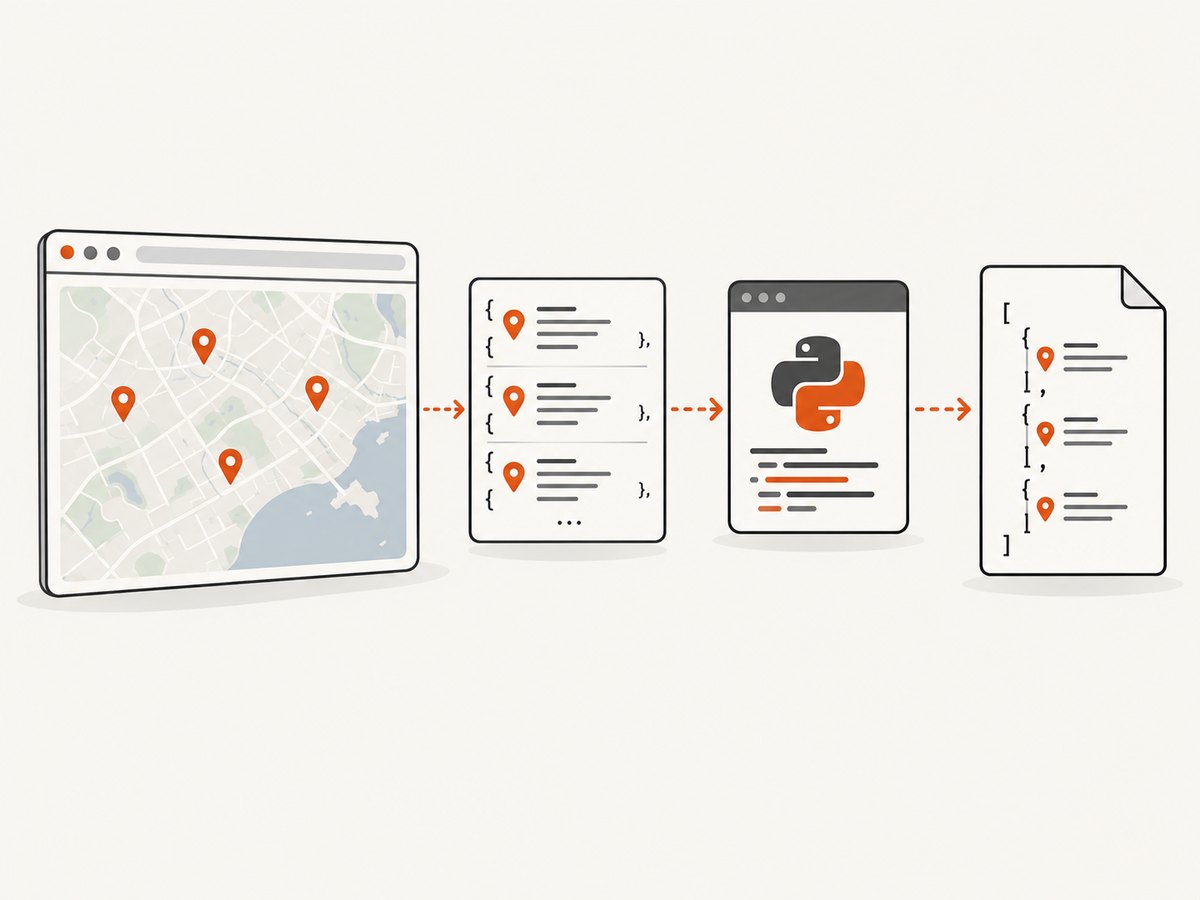 Map data can be discovered in the rendered DOM or in the response that JavaScript fetches.