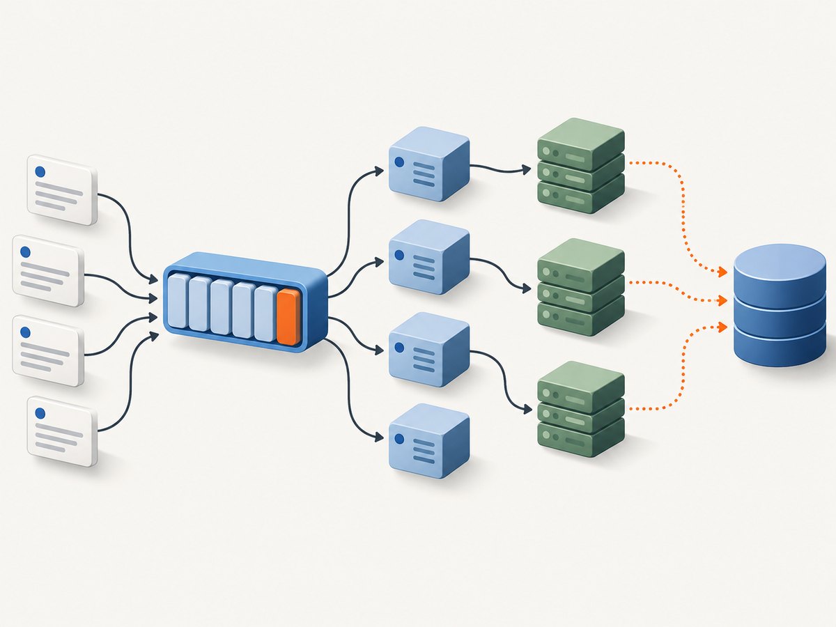 A durable frontier coordinates workers while per-host scheduling keeps each site’s request rate controlled.