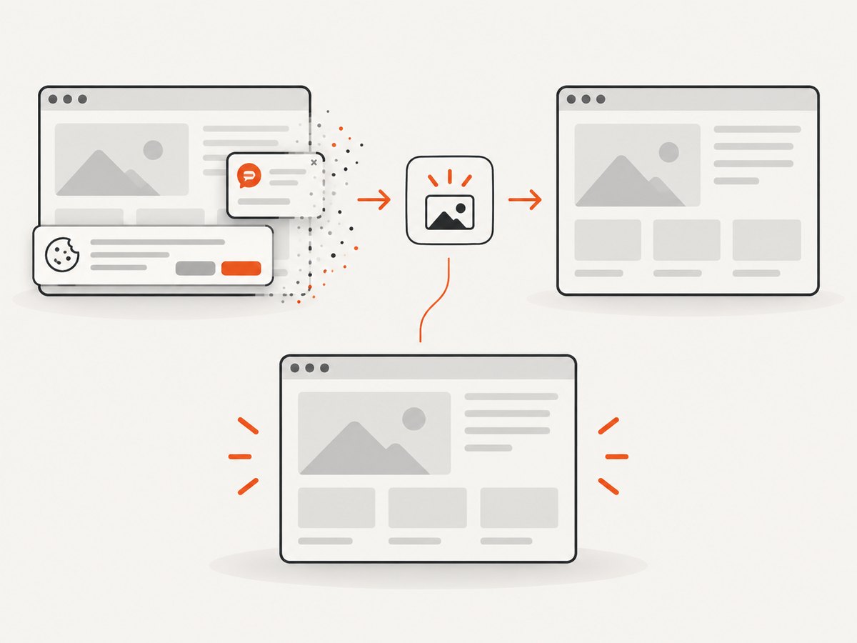 A permitted page capture can remove visual distractions before rendering the image.