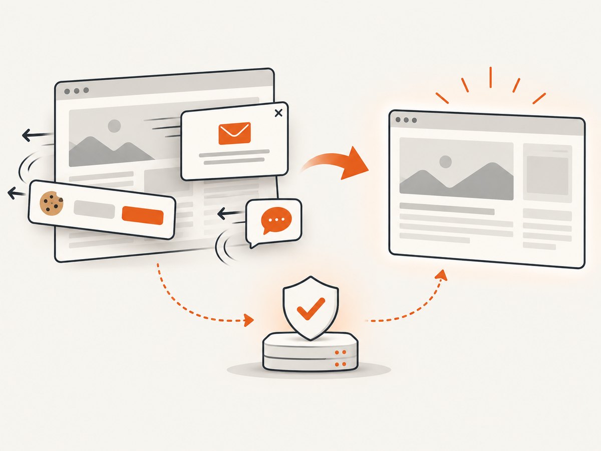 Consent elements and overlays can be handled before a clean capture.