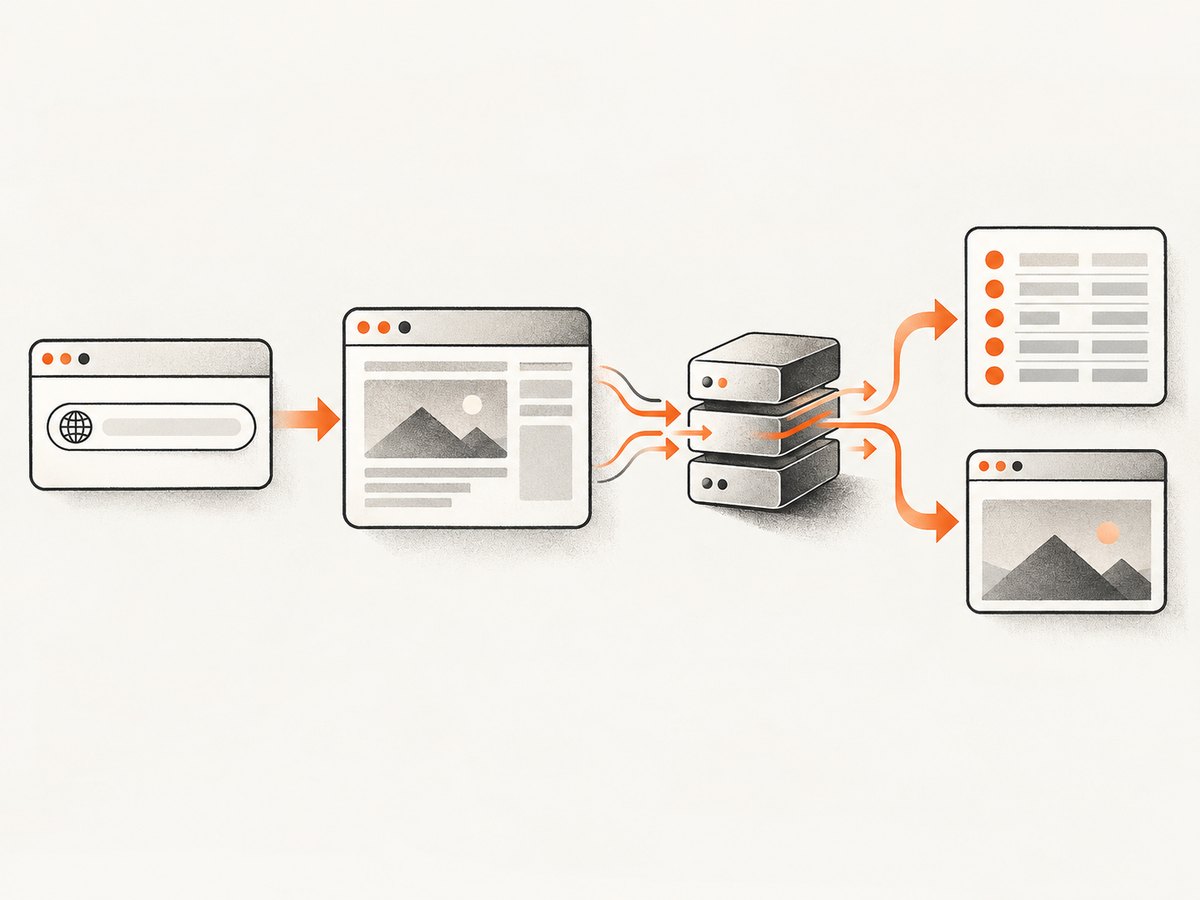 The same URL can require different services depending on whether you need records, HTML or a rendered image.