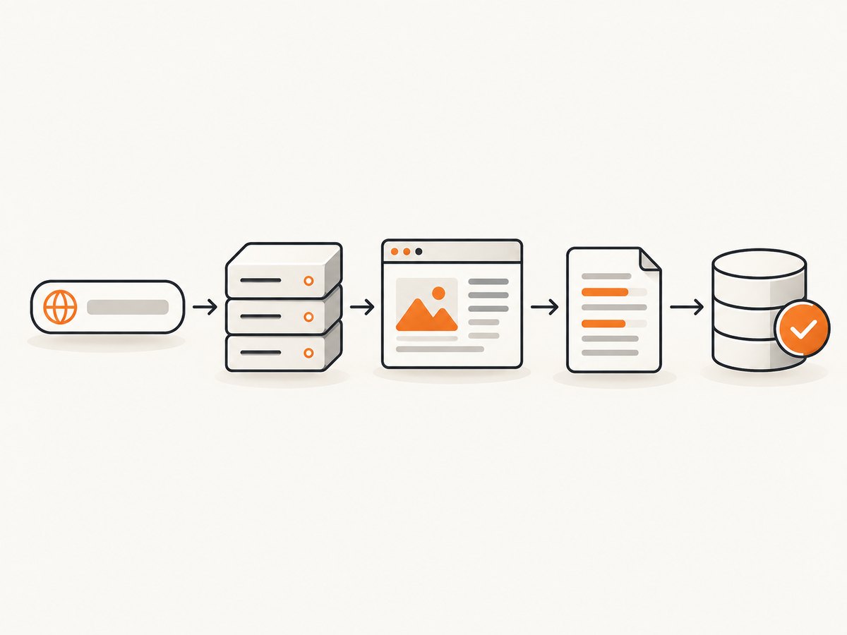 A reliable scraping workflow separates fetching, rendering, extraction and validation.