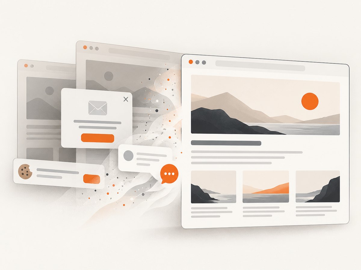 Clean capture requires handling overlays before the page is rendered into an image.