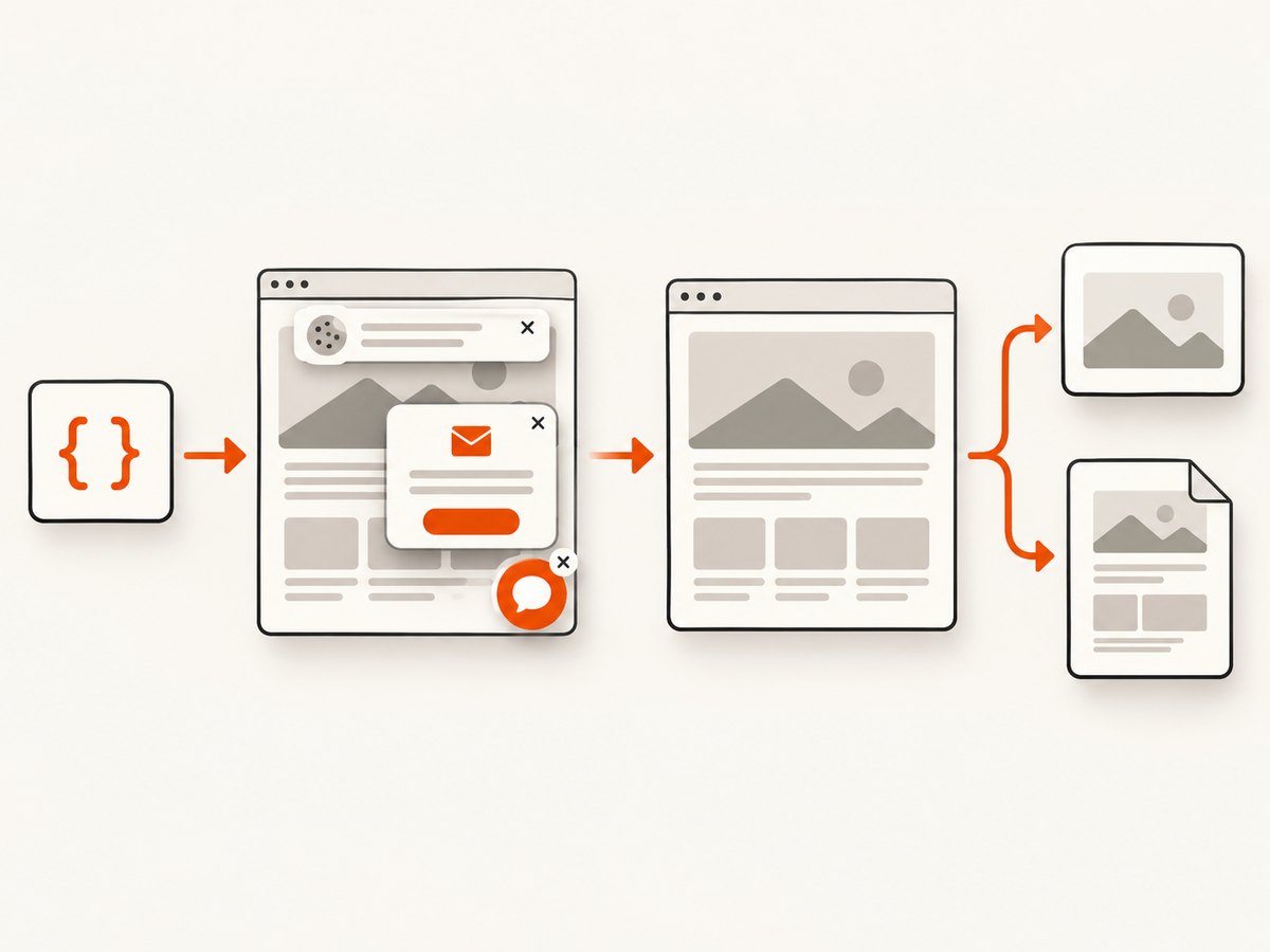 A clean screenshot pipeline removes consent overlays and other distractions before capture.