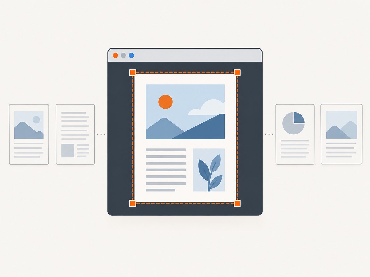 A standard screenshot captures the visible page or selected region, not every page in the document.