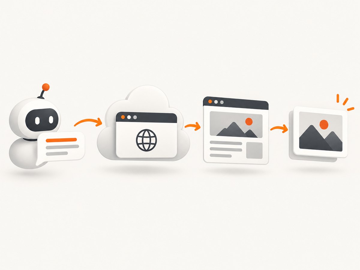 A screenshot API turns an agent request into a rendered visual artifact.