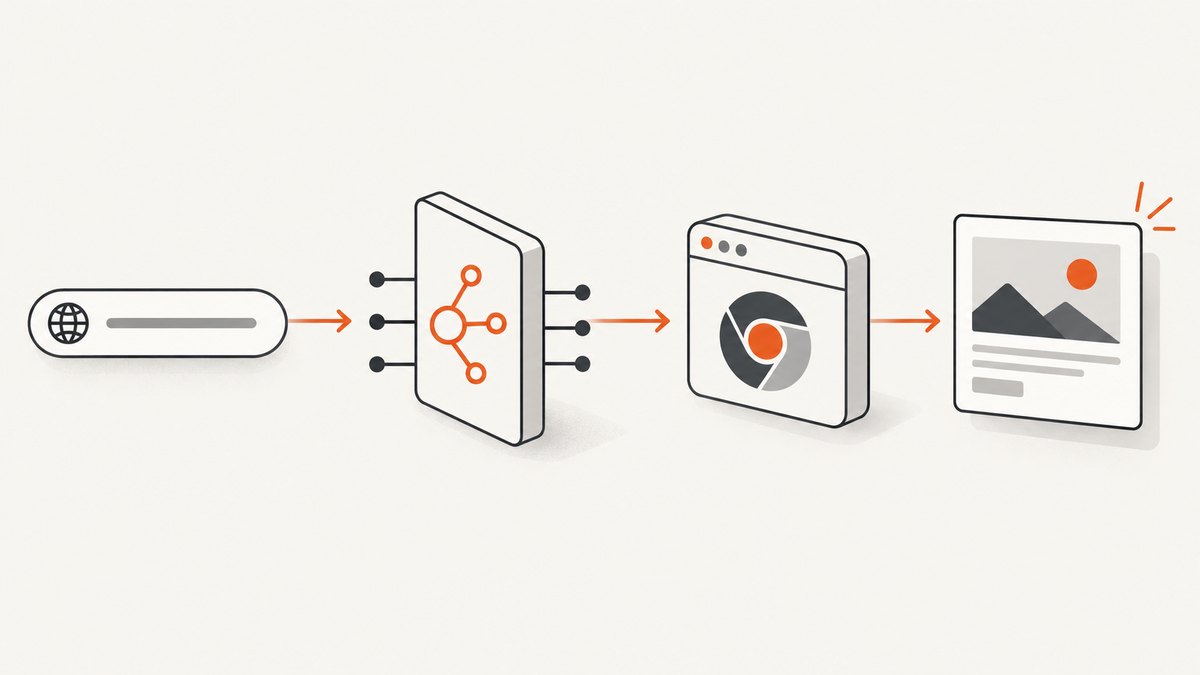 A screenshot request passes through the provider’s endpoint and returns according to that listing’s response schema.