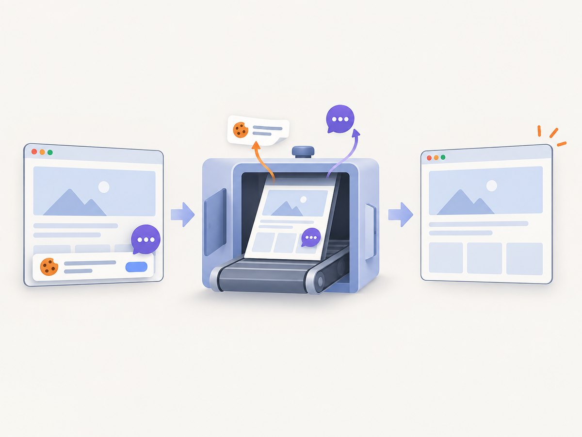 A clean capture pipeline removes overlays before producing the image.