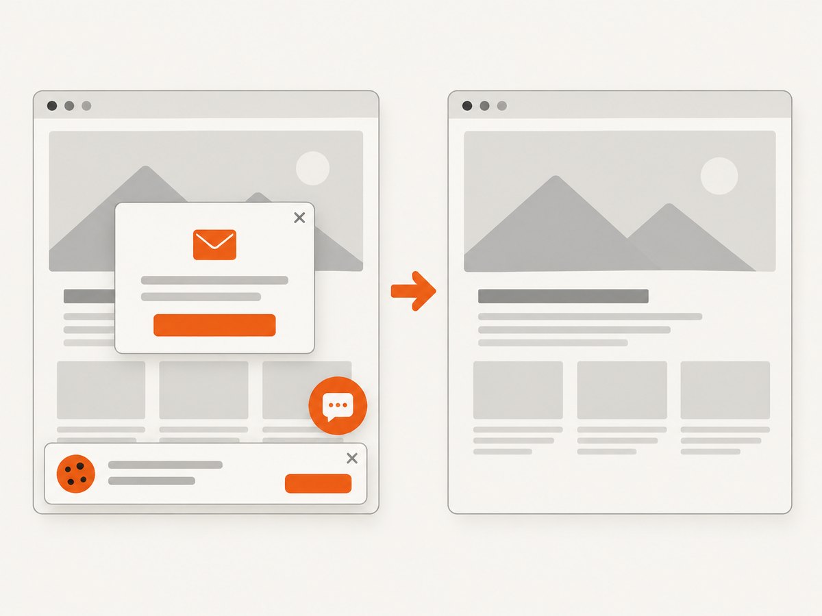 Cleaning transient overlays before capture keeps visual history focused on the page content.