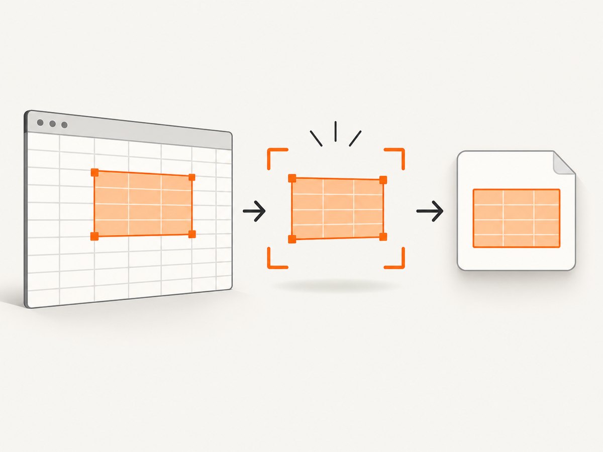Select and frame the cells before using your device screenshot tool.