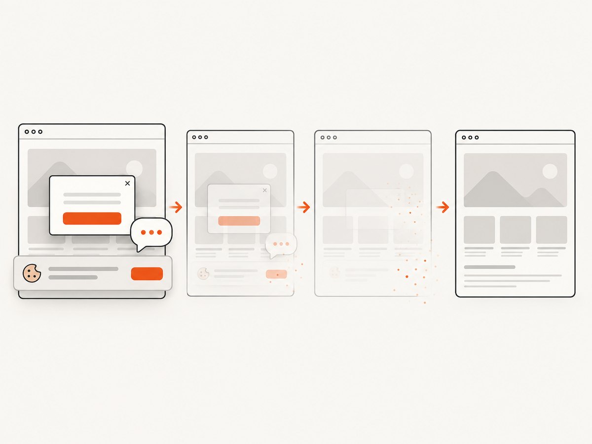 A clean capture can omit consent banners, popups, and chat widgets.