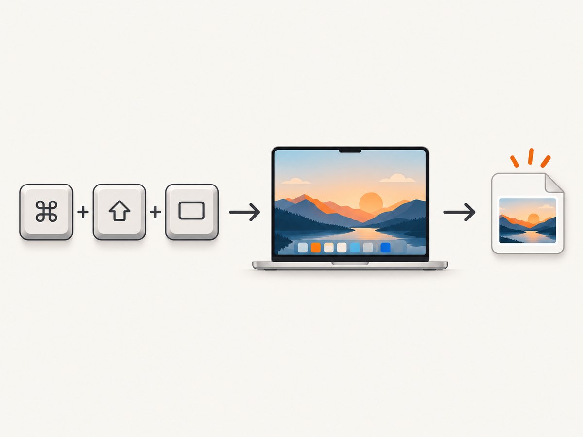 Shift-Command-3 captures the visible Mac desktop and saves the image for editing or sharing.