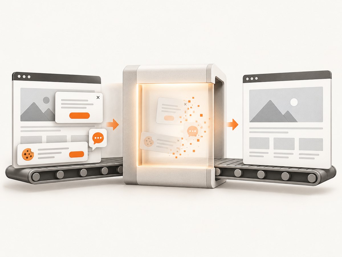 A capture service can remove common overlays before producing the final image.