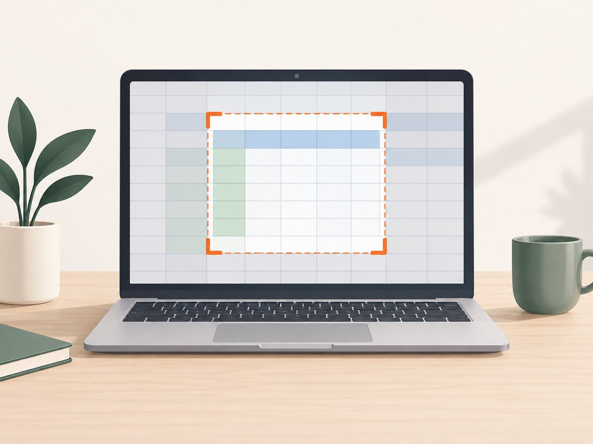 A screen capture includes the visible cells inside the selected region; off-screen rows need another capture or a print workflow.