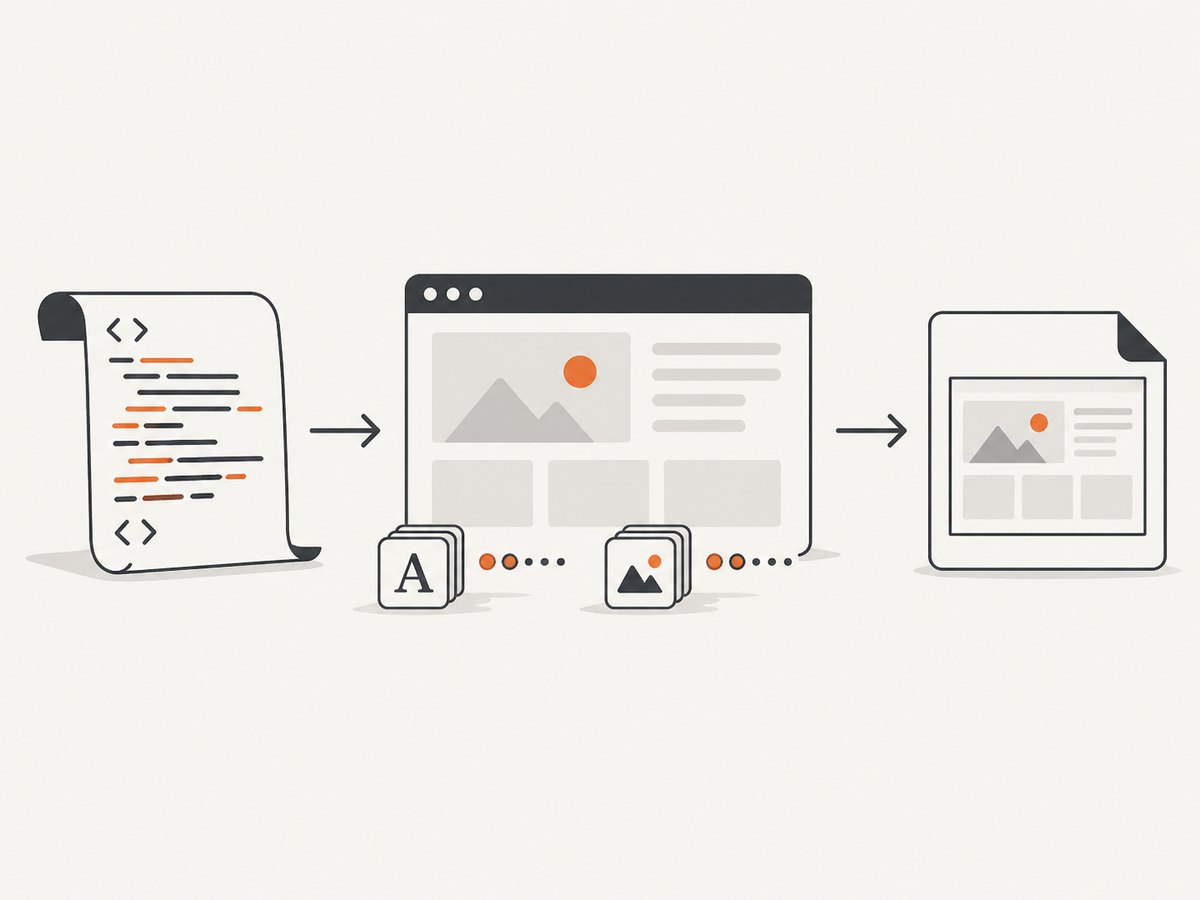 The reliable pipeline is inject, wait for document-specific assets, then capture.