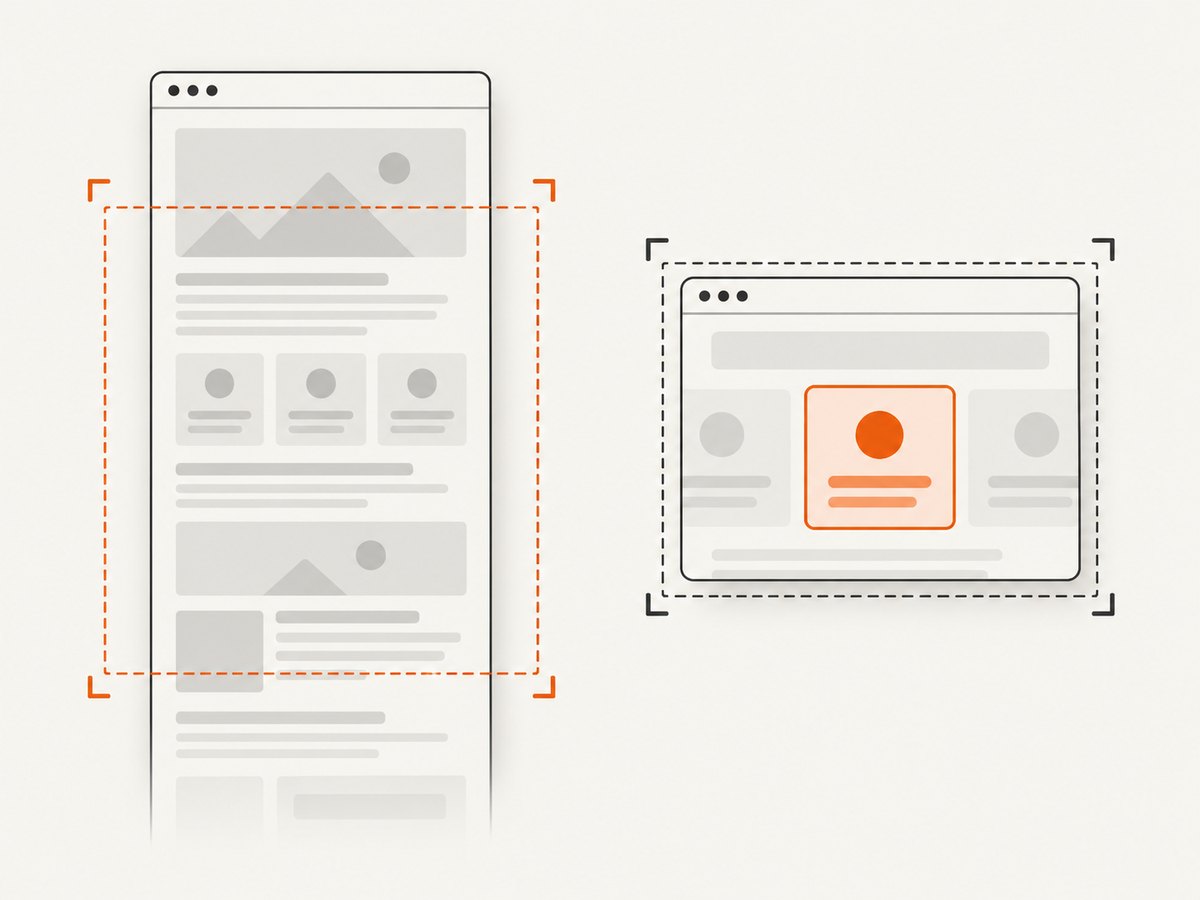 Choose full-page capture for the document or element capture for one component.