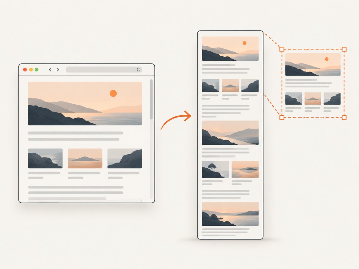 The Full Page tab opens a tall preview that you can inspect and crop before saving.