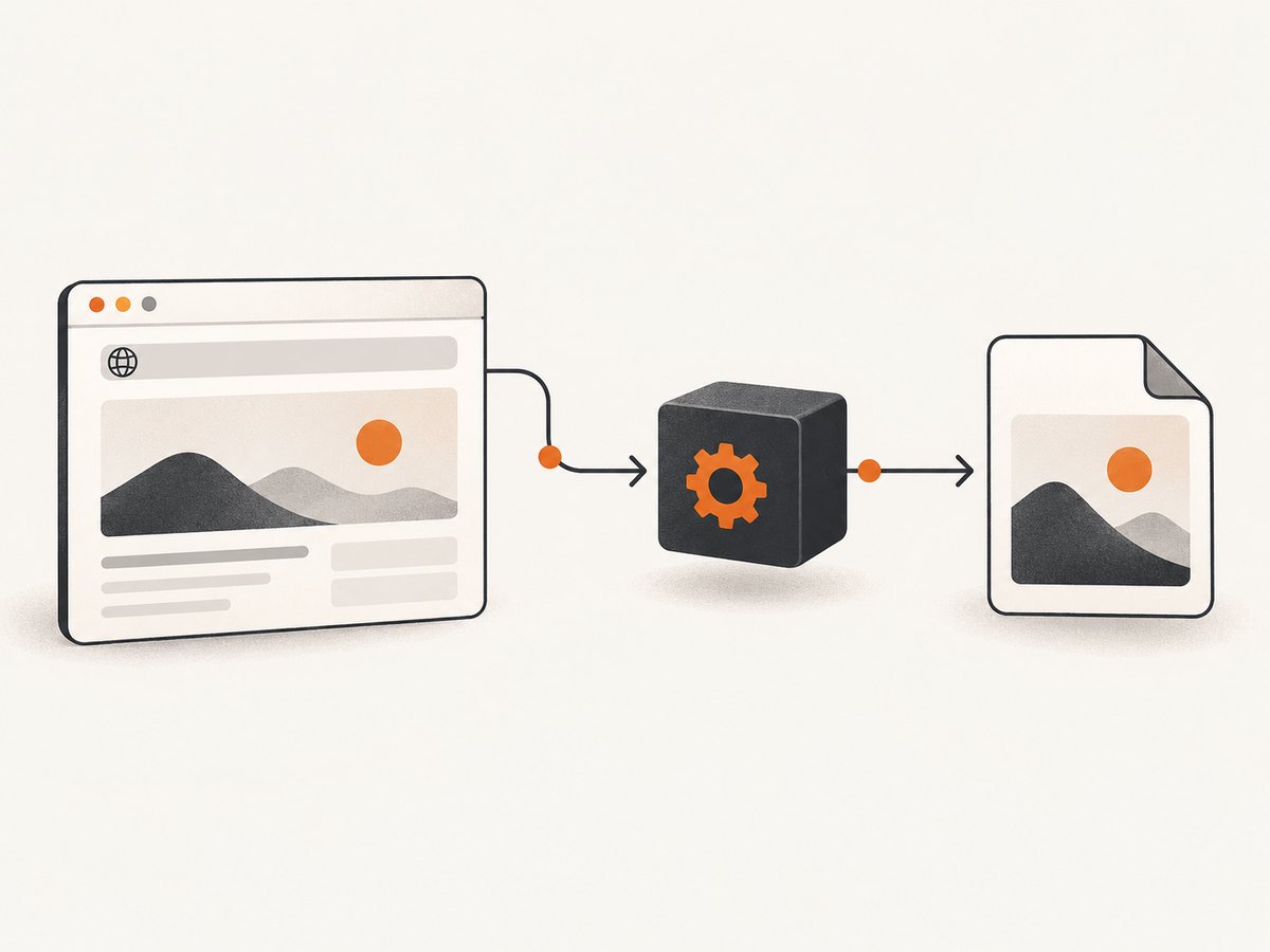 An API turns a webpage URL into a file for repeatable captures from code.