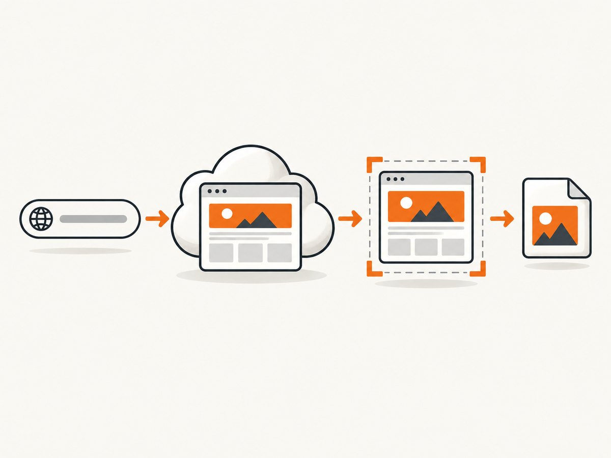 A hosted screenshot API turns a URL and capture settings into an image response.